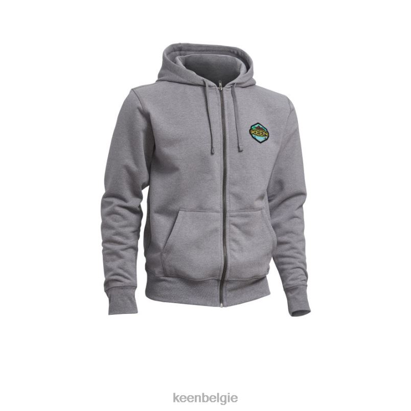 Heren badge-hoodie middengrijs gemêleerd KEEN kleding DPX8V351