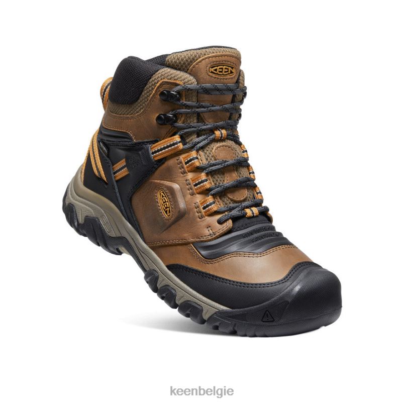 Heren Ridgeflex waterdichte laars bizon/goudbruin KEEN schoenen DPX8V142