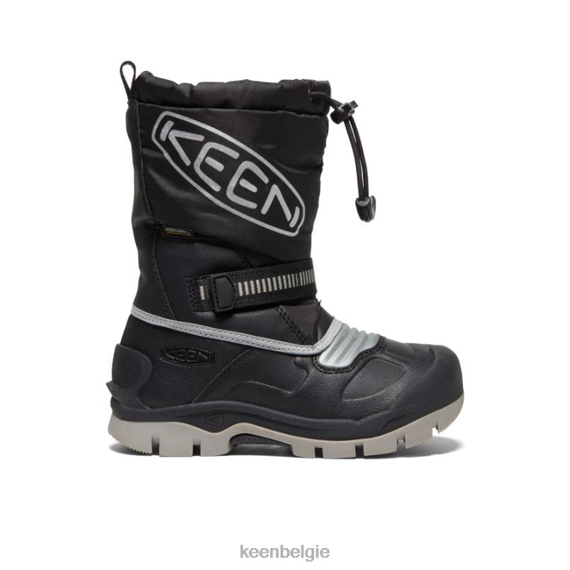 kleine kinderen Snowtroll waterdichte laars zwart zilver KEEN schoenen DPX8V1007