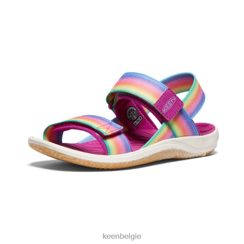 Grote kinderen elle rugband regenboog/festivalfuchsia KEEN schoenen DPX8V721