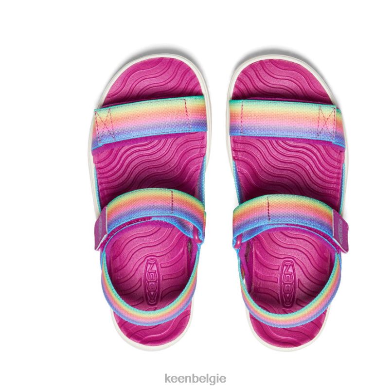 Grote kinderen elle rugband regenboog/festivalfuchsia KEEN schoenen DPX8V721