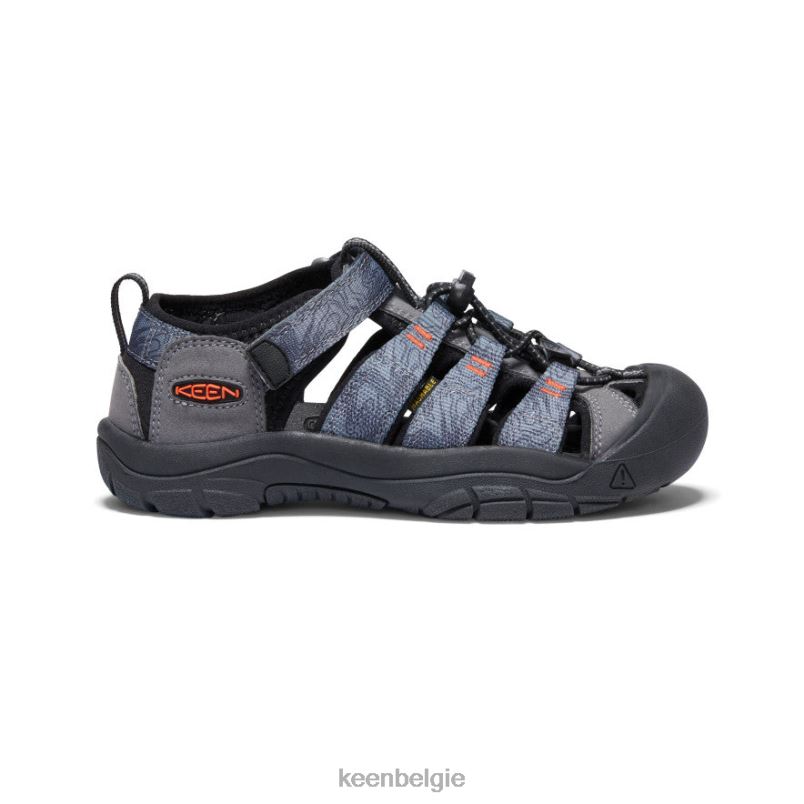 Grote kinderen nieuwpoort h2 staalgrijs/zwart KEEN schoenen DPX8V755