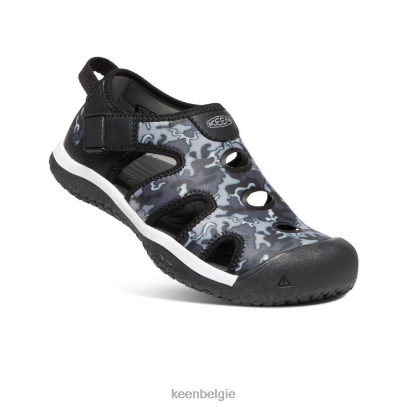 Grote kinderen pijlstaartrog sandaal zwart/camouflage KEEN schoenen DPX8V918