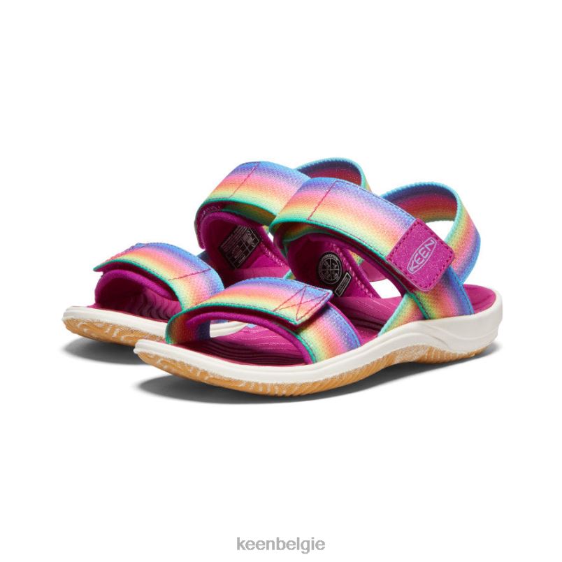 kleine kinderen elle rugband regenboog/festivalfuchsia KEEN schoenen DPX8V725