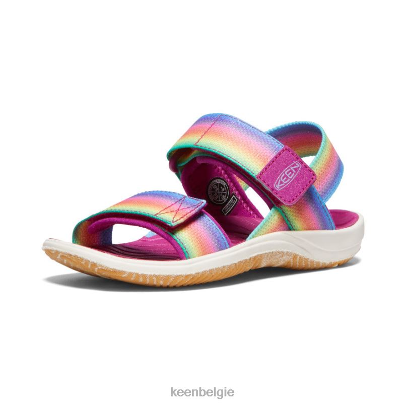 kleine kinderen elle rugband regenboog/festivalfuchsia KEEN schoenen DPX8V725