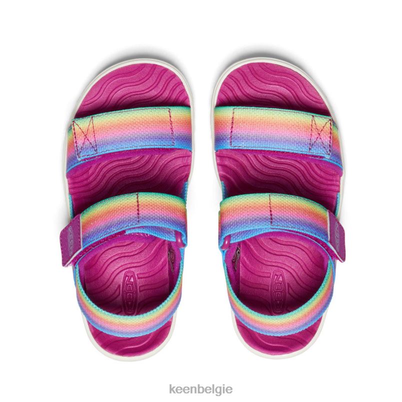 kleine kinderen elle rugband regenboog/festivalfuchsia KEEN schoenen DPX8V725