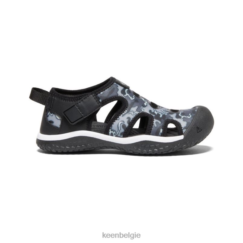 kleine kinderen pijlstaartrog sandaal zwart/camouflage KEEN schoenen DPX8V864