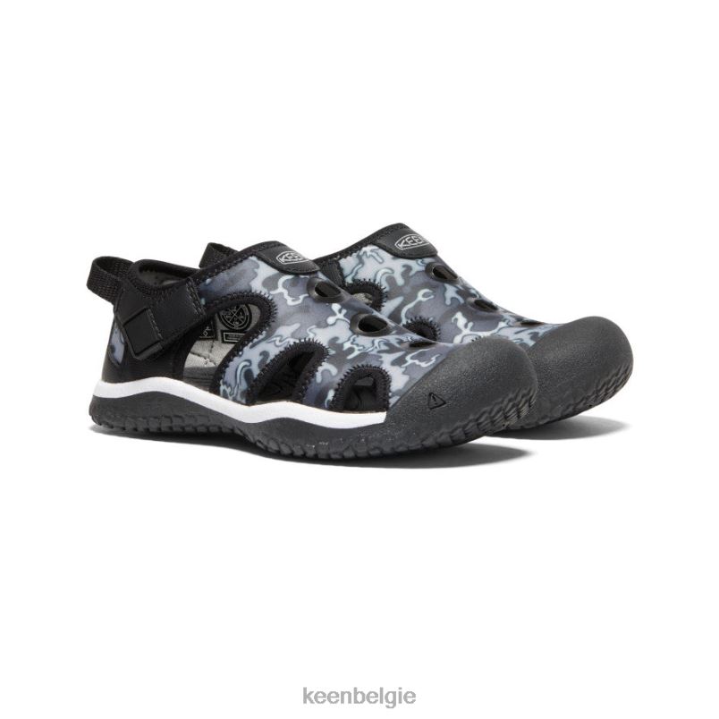 kleine kinderen pijlstaartrog sandaal zwart/camouflage KEEN schoenen DPX8V864