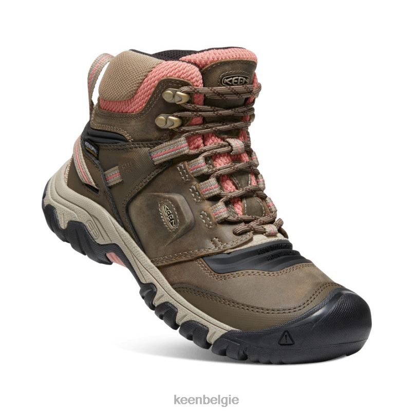 vrouwen Ridgeflex waterdichte laars houtwolf/baksteenstof KEEN schoenen DPX8V573